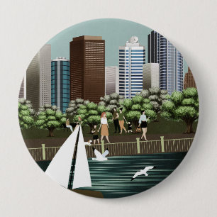 Urban landscape 4 inch round button
