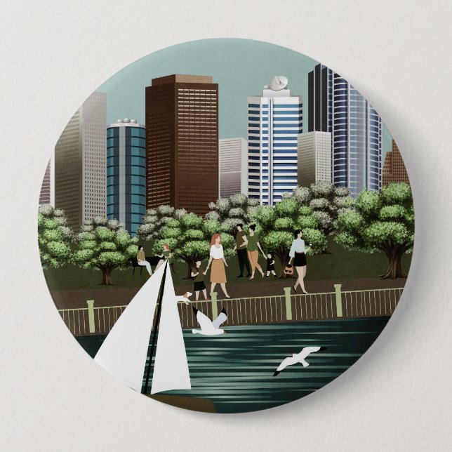 Urban landscape 4 inch round button (Front)