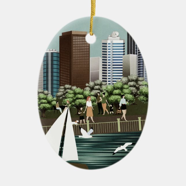 Urban landscape ceramic ornament (Front)