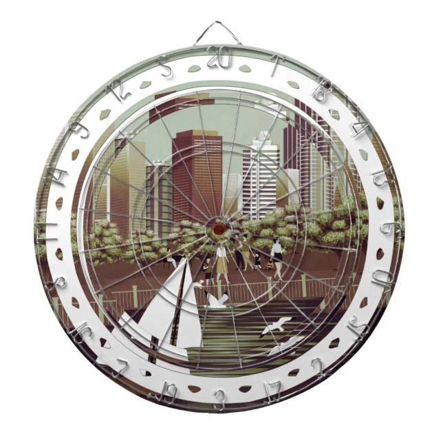 Urban landscape dart board (Front)