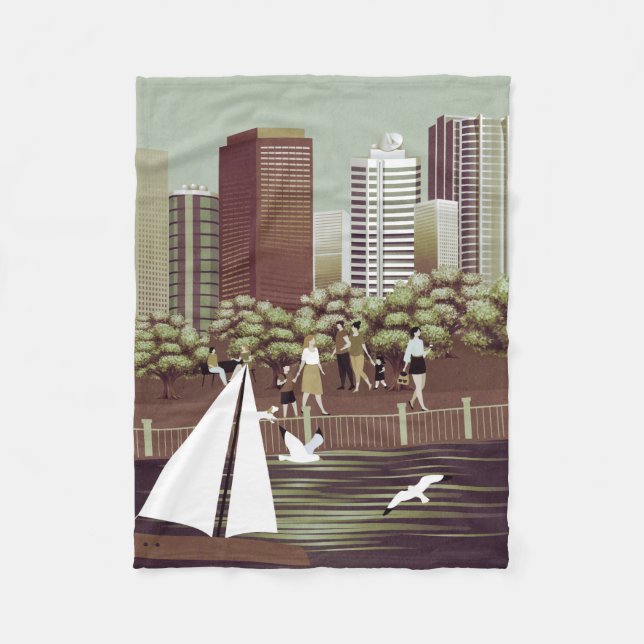 Urban landscape fleece blanket (Front)