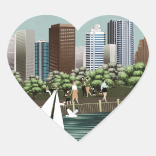 Urban landscape heart sticker