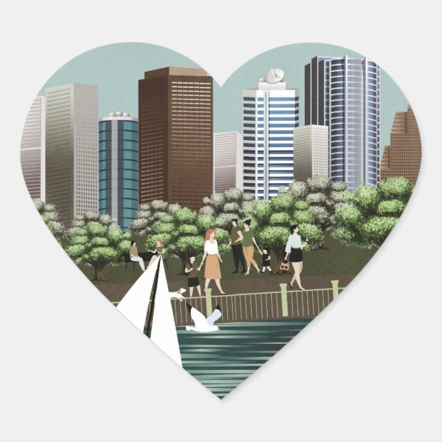 Urban landscape heart sticker (Front)