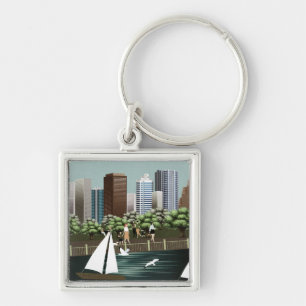 Urban landscape keychain