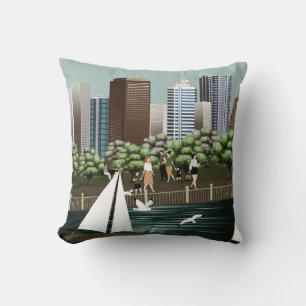 Urban landscape throw pillow