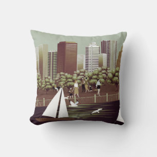 Urban landscape throw pillow