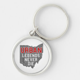 Urban Legends Never Die State of Ohio Distressed  Keychain