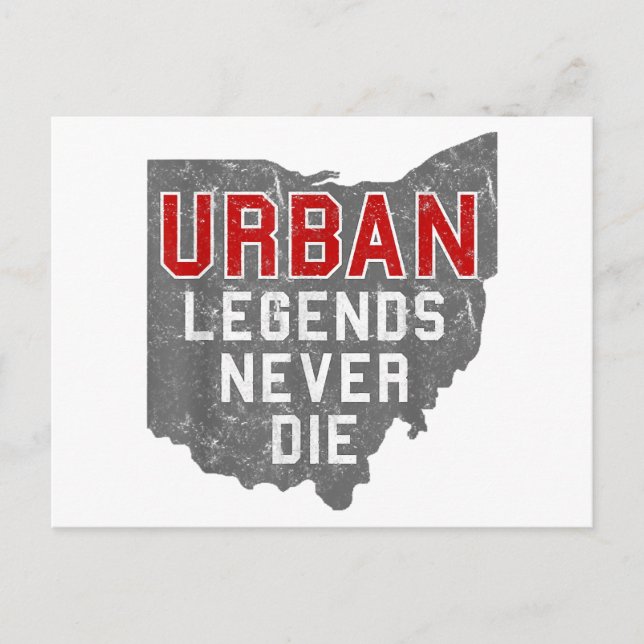 Urban Legends Never Die State of Ohio Distressed  Postcard (Front)
