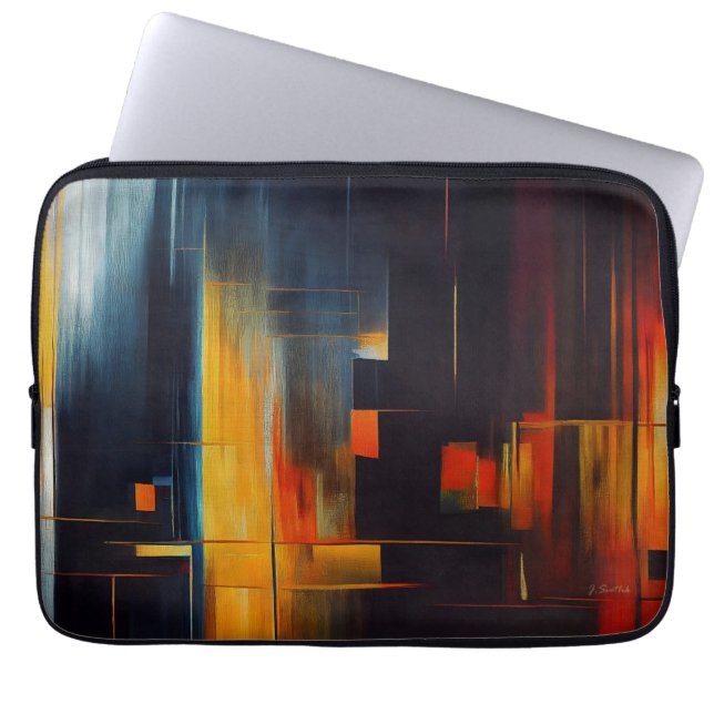 Urban Lights Abstract Geometry Laptop Sleeve (Front)