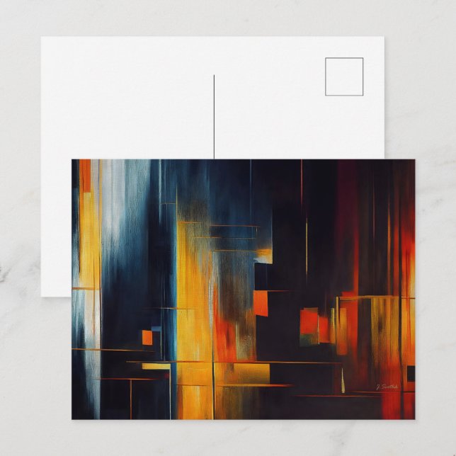Urban Lights Abstract Geometry Postcard (Front/Back)