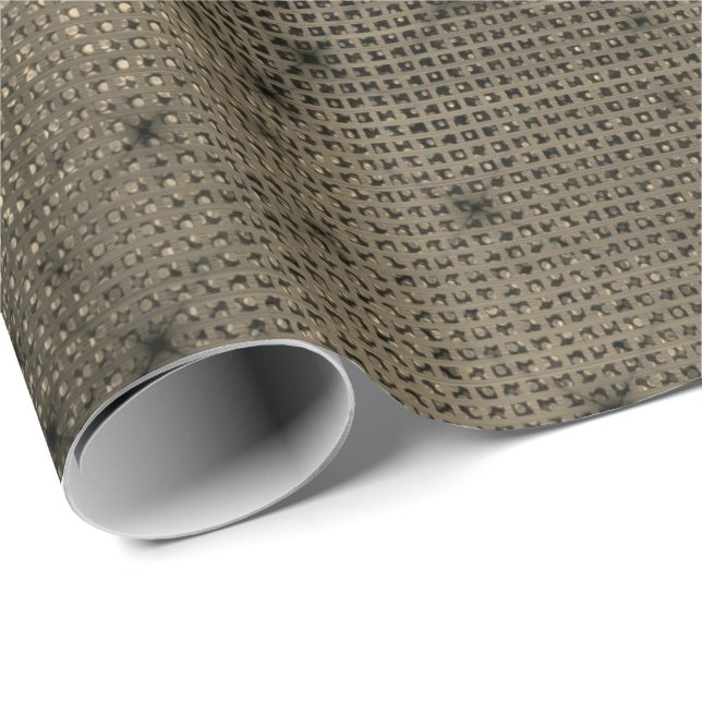 Urban Minimal Sepia Gold Black Elegant Grill Sequ Wrapping Paper (Roll Corner)