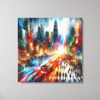 Urban Mirage: Abstract Cityscape Canvas Print