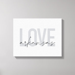 Urban, modern, simple, cool design Love Arkansas Canvas Print