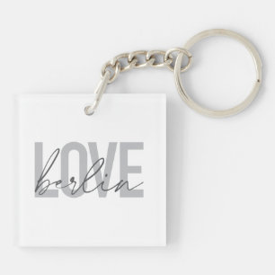 Urban, modern, simple, cool design Love Berlin Keychain