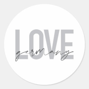 Urban, modern, simple, cool design Love Germany Classic Round Sticker