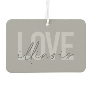 Urban, modern, simple, cool design Love Illinois Air Freshener