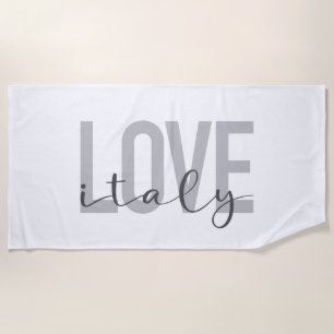Urban, modern, simple, cool design Love Italy Beach Towel