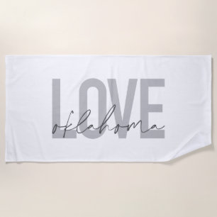 Urban, modern, simple, cool design Love Oklahoma Beach Towel