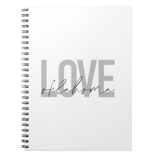 Urban, modern, simple, cool design Love Oklahoma Notebook (Front)