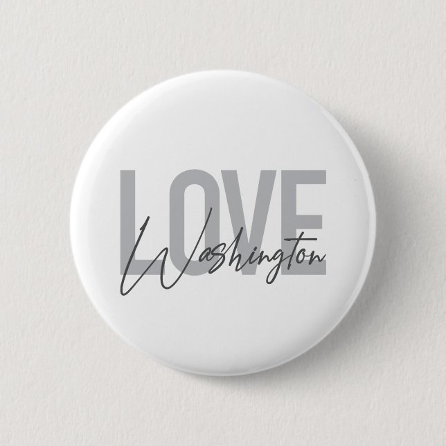 Urban, modern, simple, cool design Love Washington 2 Inch Round Button (Front)