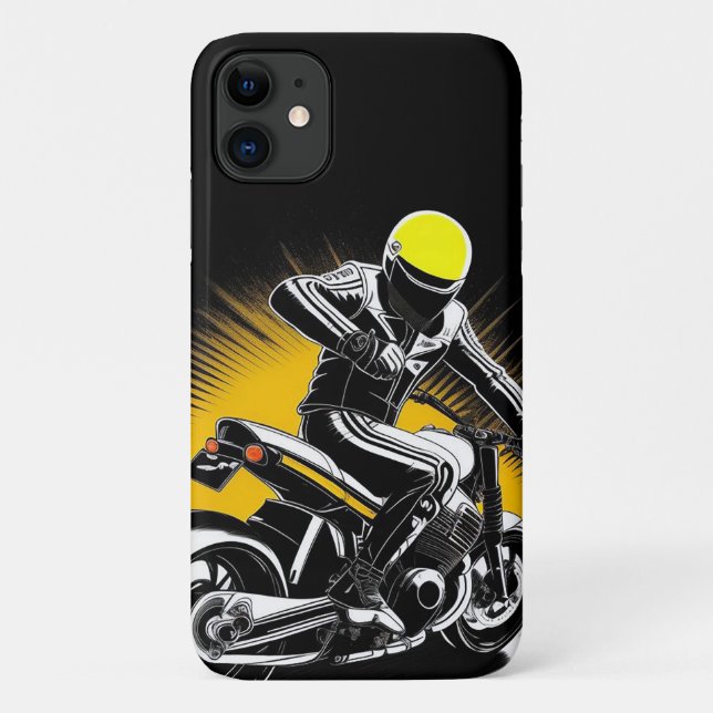 🌃 Urban Motorcycle Rider in Motion Case-Mate iPhone Case (Back)