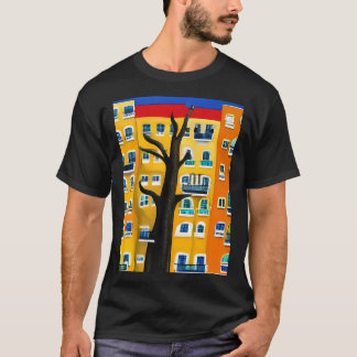 Urban Oasis: Colourful Stylized Building T-Shirt