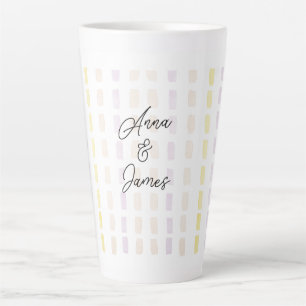 Urban Office Geometric Watercolor Monogrammed Latte Mug