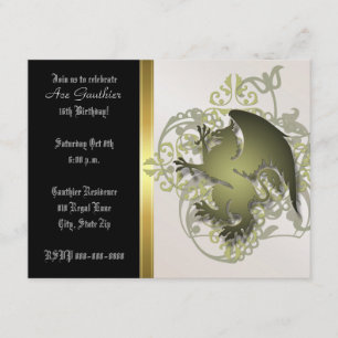 Urban Olive Fantasy Griffin Birthday Party Invite