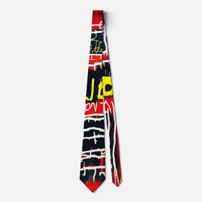 Urban Pattern Cool graffiti Street Style Hip Tie (Front)