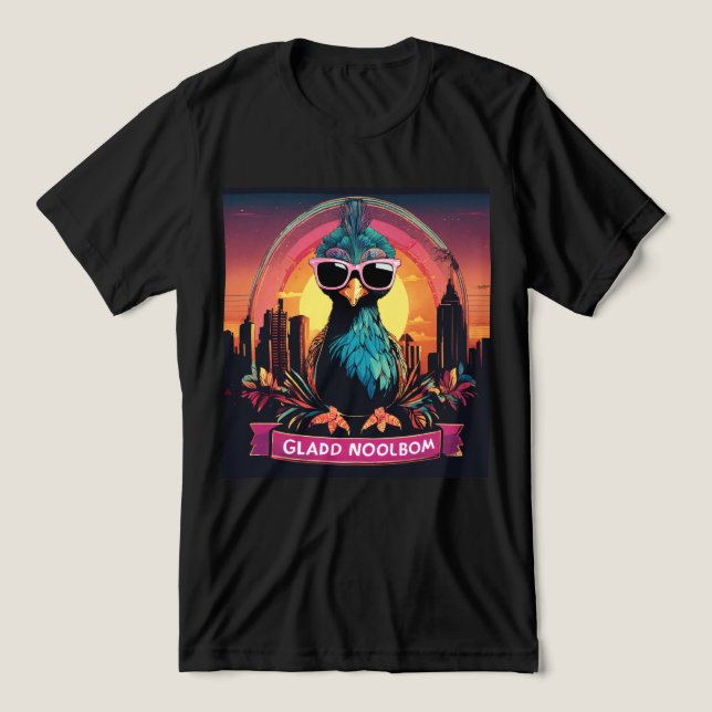 Urban Peacock Sunset Vibes Vector t-shirt  Tri-Blend Shirt (Design Front)