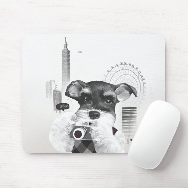 Urban Photographer: Schnauzer in Taipei City Mouse Pad (With Mouse)