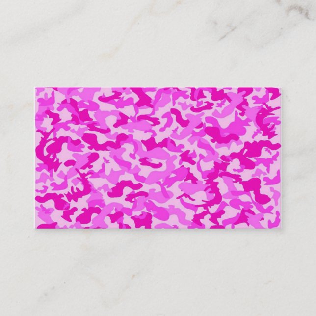 Urban Pink Camouflage Business Card (Front)