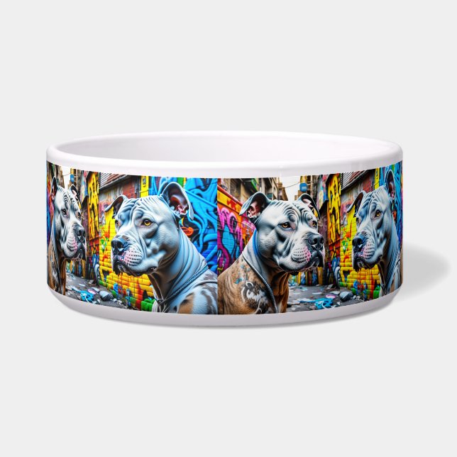 Urban Pitbull City Graffiti Street Art Colourful (Front)