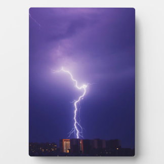 Urban Power Surge - Dynamic Lightning Bolt Over Ci Plaque