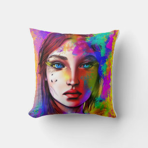 Urban powerfull woman           throw pillow