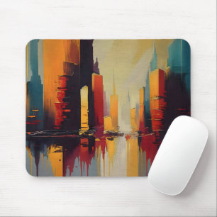 Urban Pulse – Abstract City In Vertical Rhythm Mouse Pad
