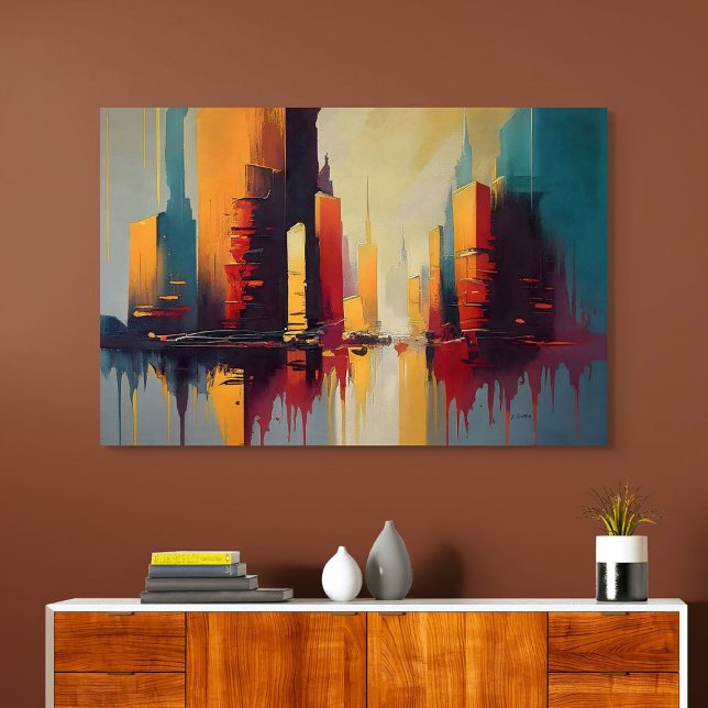 Urban Pulse – Abstract City In Vertical Rhythm Poster (Urban Pulse – Abstract City In Vertical Rhythm)