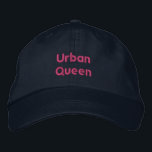 Urban Queen - Stylish Gorgeous Navy Colour-Hat Coo Embroidered Hat<br><div class="desc">Rule the streets in style with the Urban Queen embroidered cap — where bold meets beautiful. This navy adjustable hat features custom text that reflects your fierce spirit and city-chic flair. Whether you're on the go or making a statement,  this cap is your everyday crown of confidence.</div>
