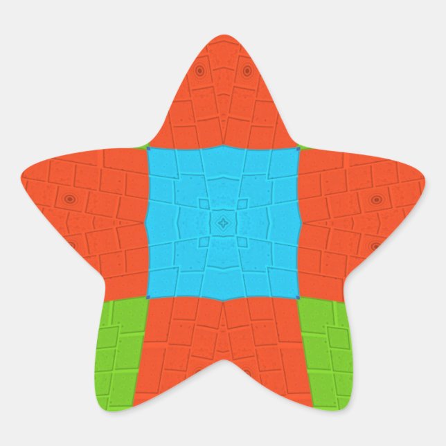 "Urban Quilt" European Geometric Pattern Art Star Sticker (Front)