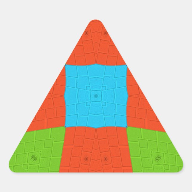 "Urban Quilt" European Geometric Pattern Art Triangle Sticker (Front)