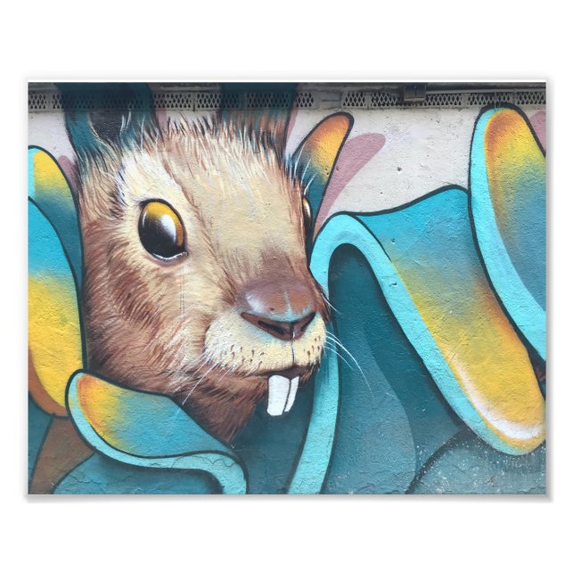Urban Rabbit Art Urban Art Mural Bunny Rabbit Mura Photo Print (Front)