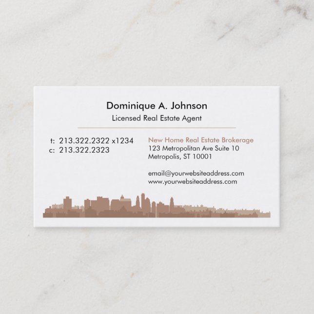 Urban Real Estate Agent Custom Business Card (Front)
