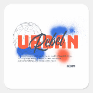 Urban Rebel Graffiti Style Street Aesthetic Square Sticker