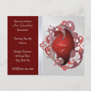 Urban Red Fantasy Dragon Graduation Invitation