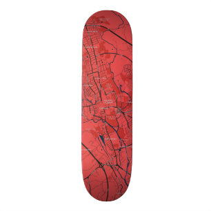 URBAN RED NAVY OXFORD UNIVERSITY UK OUTLINE MAP SKATEBOARD