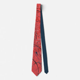 URBAN RED NAVY OXFORD UNIVERSITY UK OUTLINE MAP TIE