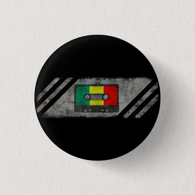 Urban reggae cassette 1 inch round button (Front)