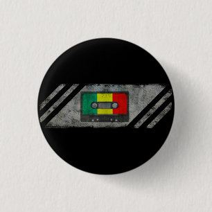Urban reggae cassette 1 inch round button