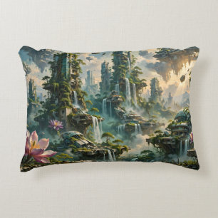 Urban Renewal Futuristic Post Apocalyptic City Accent Pillow