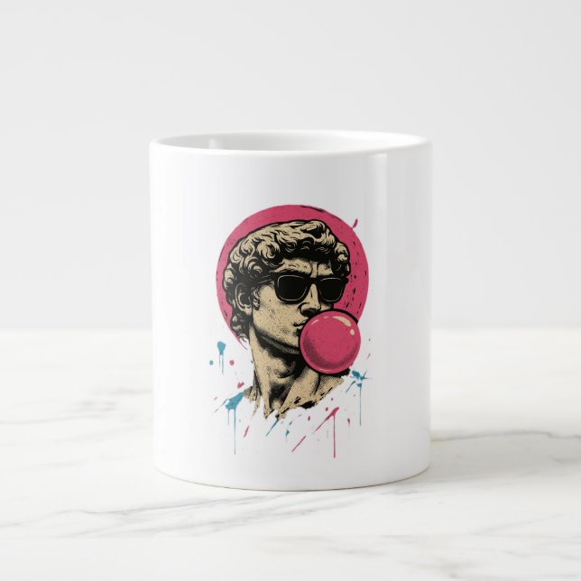 Urban Retro David — Bubblegum Pop Statue Large Coffee Mug (Front)